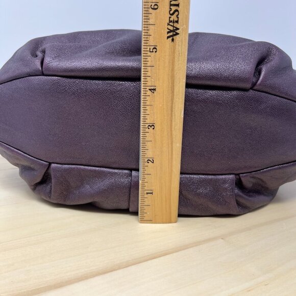 Laundry By Shelli Segal Bag SOFT Lambskin Leather Hobo  Color Eggplant - Picture 11 of 15